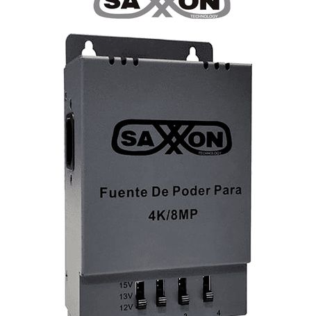 Saxxon Energia Psu1205a4k  Fuente De Poder Regulable Metálica/ Conexión De Hasta 4 Canales/ Voltaje De Ajuste 12v 13v O 15v Cc/ 