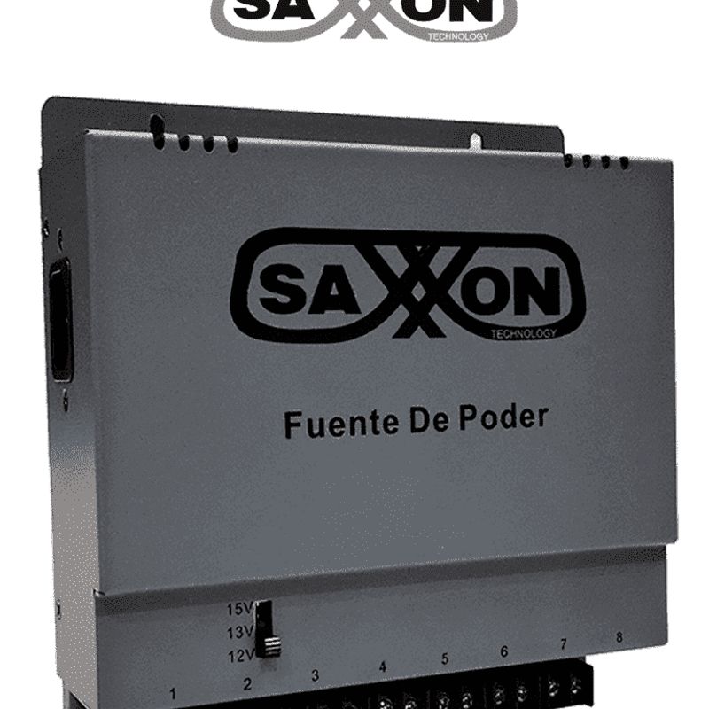 Saxxon Energia Psu1208a  Fuente De Poder Regulable Metálica/ Conexión De Hasta 8 Canales/ Voltaje De Ajuste 12v 13v O 15v Cc/sal