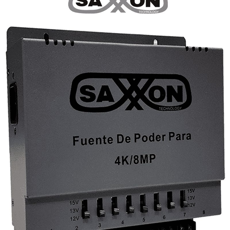 Saxxon Energia Psu1208a4k  Fuente De Poder Regulable Metálica/ Conexión De Hasta 8 Canales/ Voltaje De Ajuste 12v 13v O 15v Cc/ 