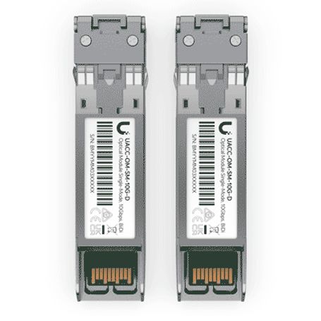 Ubiquiti Uaccomsm10gd2  Paquete De 2 Transceptores Sfp Monomodo De 10 Gbps Con Conectores Lc Compatibles Con Ufiber