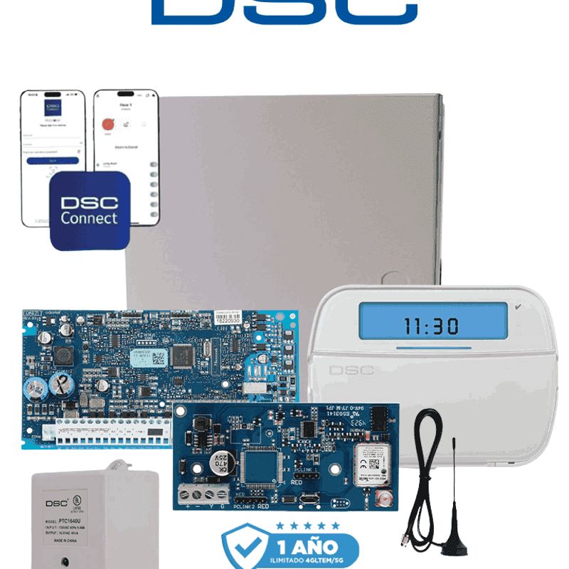 Dsc Neoiconole4050m Kit Neo 32 Zonas  Panel Hs2032/ Teclado Iconos Hs2icn/  Fuente Ptc1640u / Gabinete Gmx003 / Comunicador Le40