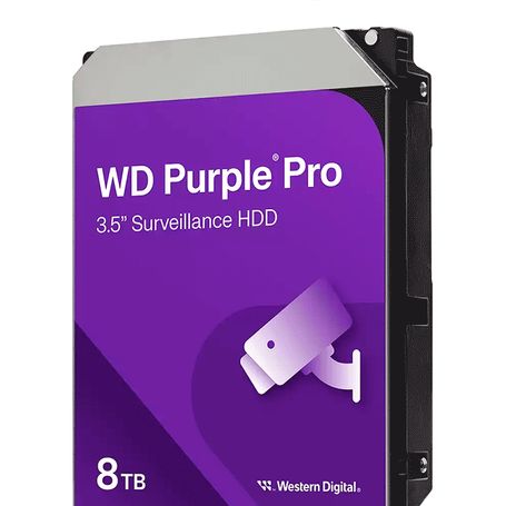 Western Digital Wd8002purp  Disco Duro De 8tb Purple Pro / Especial Para Videovigilancia Con Ia / Tecnologia Ia Allframe/ Interf