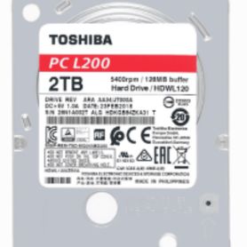 toshiba l200  disco duro de 2 tb para usos múltiples con tamano de 25 velocidad de 5400 rpm búfer de 128 mb y 8 mb y equipado c