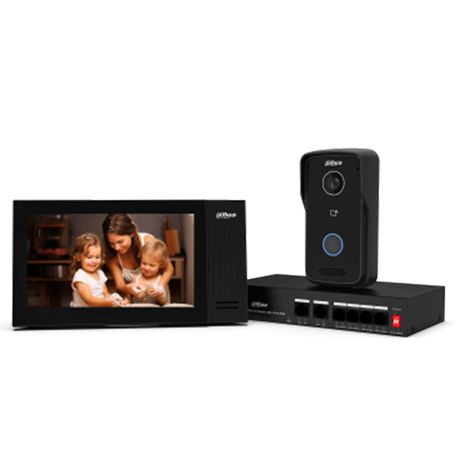 Dahua Kitktp02 V2  Kit De Videoportero Ip/ Monitor De 7 Pulgadas Con Memoria Embebida De 8 Gb/ 61 Es De Alarma/ Frente De Calle 