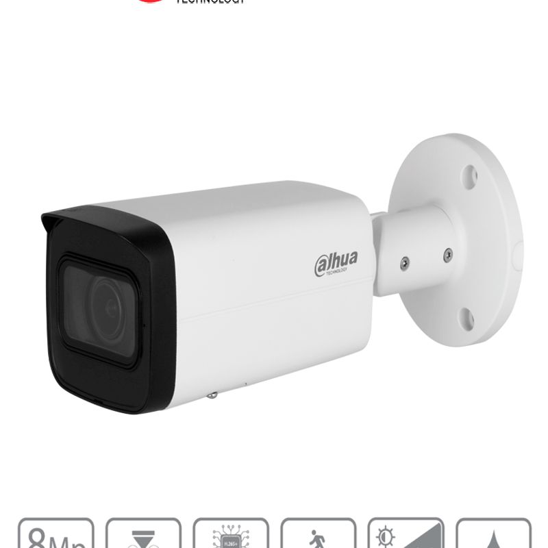 Dahua Dhipchfw2841tzs Cámara Ip Bullet De 8 Megapixeles/ Motorizado/ Ir De 60 Mts/ 113°/ H.265/ Smd/ Protección Perimetral/ Ranu