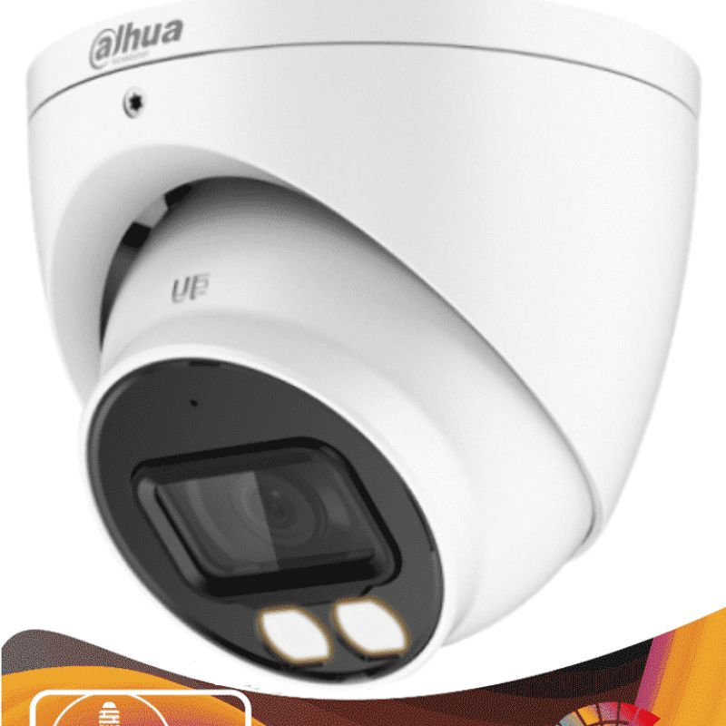 Dahua Hachdw1500tila  Cámara Domo De 5 Megapixeles/ Iluminadores Duales Inteligentes/ Lente De 2.8mm/ 106 Grados De Apertura/ 40