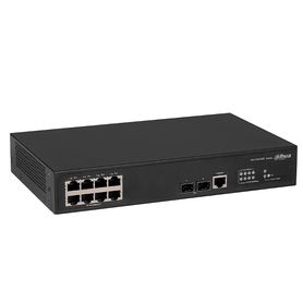 dahua dhas43008gt2gf  switch gigabit administrable de capa 2 con 8 puertos 101001000 baset y 2 ranuras sfp de 1 gbps ofrece una