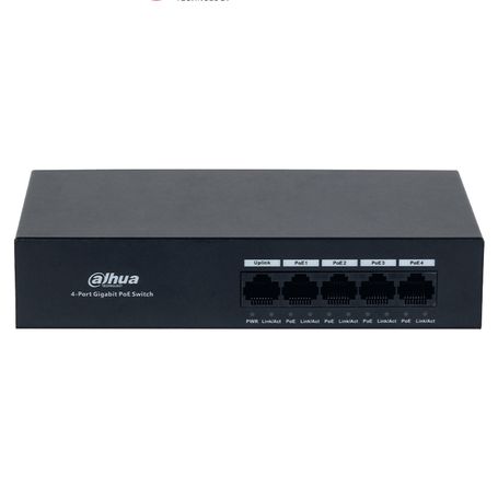 Dahua Dhpfs30054gt36  Switch Con 4 Puertos Gigabit Poe Y 1 Puerto Rj45 10/100/1000 Mbps. Ofrece Protección Contra Descargas Eléc