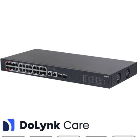 Dahua Cs422624et240  Switch Poe De 26 Puertos/ 24 Puertos Poe 10/100/ 2 Uplink 10/100/1000  2 Puertos Sfp/ 240 Watts Totales/ / 