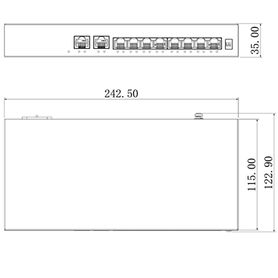 dahua sf1010lp  switch poe de 10 puertos fast ethernet 8 puertos poe 10100  65 watts totales  2 puertos uplink rj45 poe watchdo