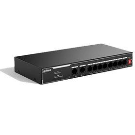 dahua sf1010lp  switch poe de 10 puertos fast ethernet 8 puertos poe 10100  65 watts totales  2 puertos uplink rj45 poe watchdo