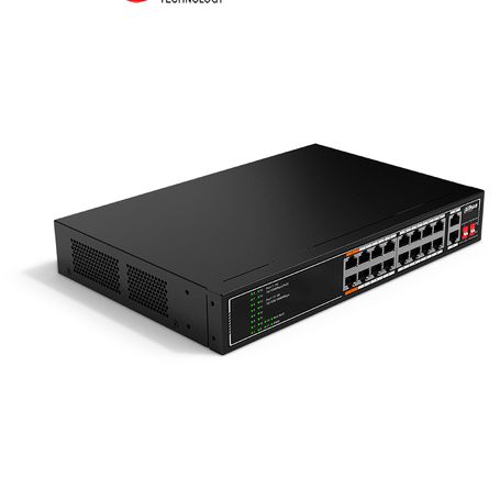 Dahua Sf1018lp  Switch Poe De 18 Puertos/ 135 Watts Totales/ 16 Puertos Poe 10/100/ 2 Puertos Uplink 10/100/1000/ Switching 7.2 