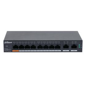 dahua dhcs40108et60 switch poe de 8 puertos  poe inteligente 60watts totales 2 puertos uplink switching 48gbps protección de de