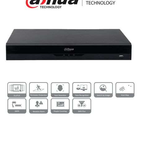 Dahua Nvr521616pei  Nvr Ip Wizsense De 16 Canales 1u/ 16poe/ 2hdd/ H.265/h.265/ 384 Mbps/ Acupick / Nm Cluster/   Ia Por Grabado