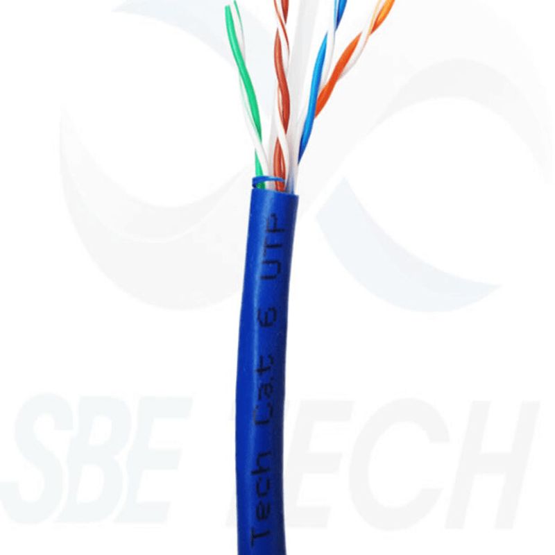 Sbe Tech Sbeutpc6ucertblnp  Cable Utp Cat6/ 100 Cobre/caja 305 Metros/ Color Azul/ 23 Awg/ Separador Central/ 
