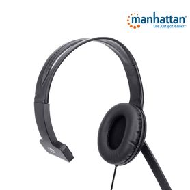 manhattan 179874  audifono usb monoaural con micrófono diseno monoaural cableado con un conector usba control de volumen en lin