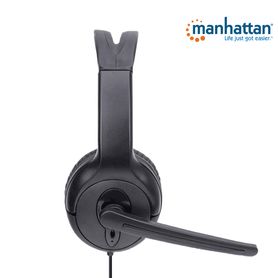 manhattan 179874  audifono usb monoaural con micrófono diseno monoaural cableado con un conector usba control de volumen en lin