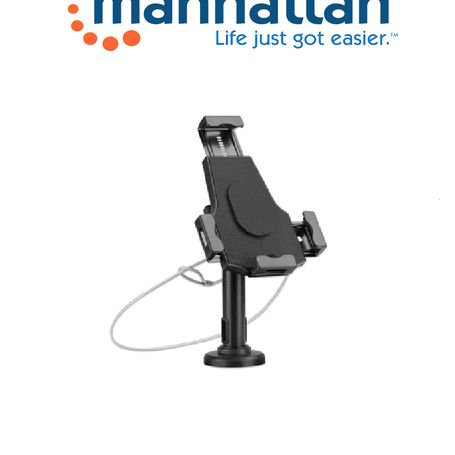 Manhattan 462112  Soporte Para Tablet O Ipad  2 En 1  /  Soporte De Escritorio Con Cerradura Y Soporte De Montaje En Pared/ 