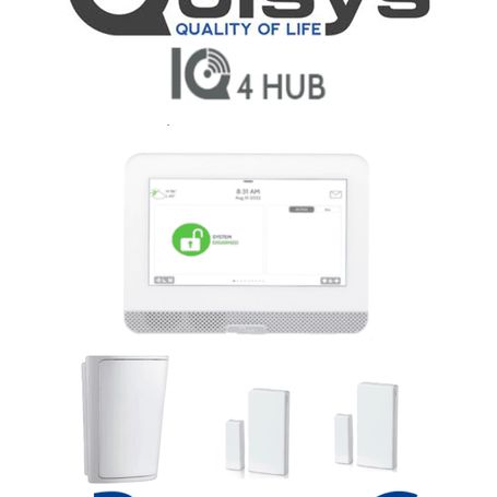 Qolsys Iq4hub Pack  Paquete Que Contiene Sistema De Alarma Iq Hub Autocontenido  Con Pantalla Táctil De 7 Power G 915 Mhz  1 Sen