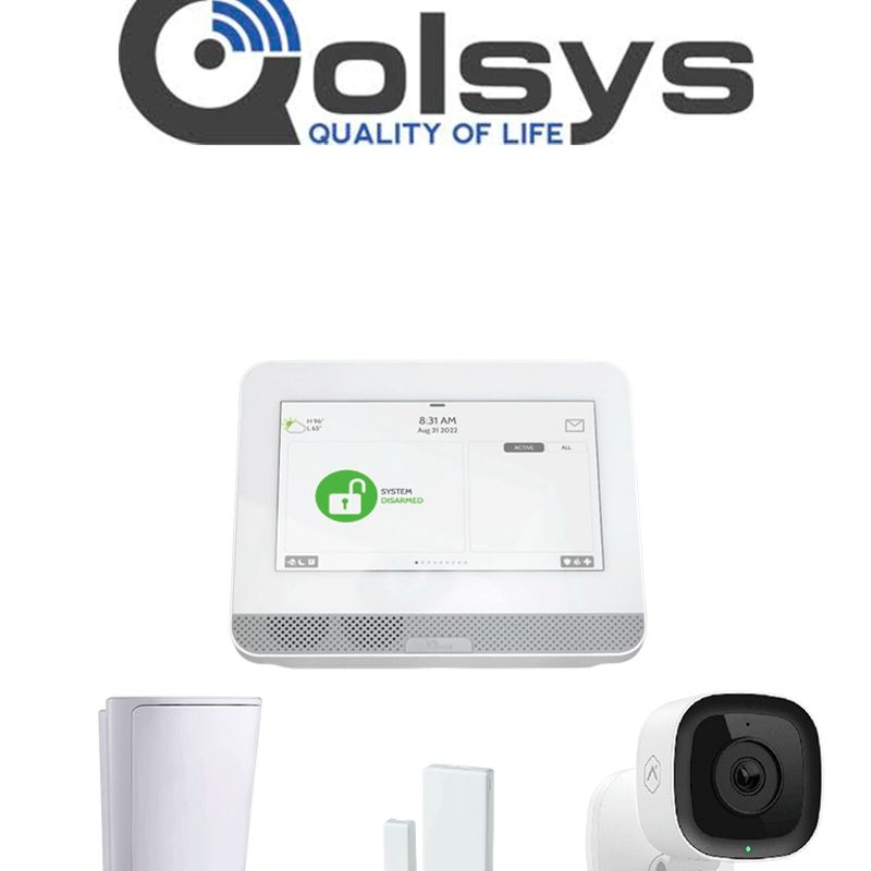 Qolsys Iq4 Hub Video Basico  Paquete Que Contiene Sistema De Alarma Iq 4 Hub  Con Pantalla Táctil De 7 Power G 915 Mhz  1 Sensor