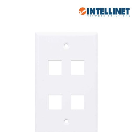 Intellinet 163316 Tapa Para Caja Montaje Al Ras 4 Salidas Blanco