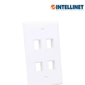 intellinet 163316 tapa para caja montaje al ras 4 salidas blanco42260