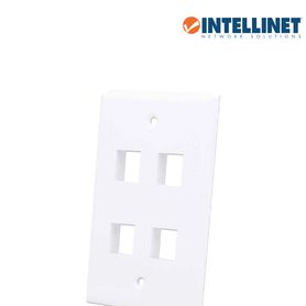 intellinet 163316 tapa para caja montaje al ras 4 salidas blanco42260