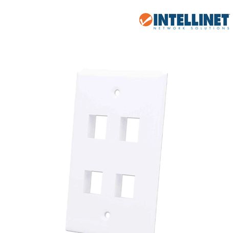 Intellinet 163316 Tapa Para Caja Montaje Al Ras 4 Salidas Blanco