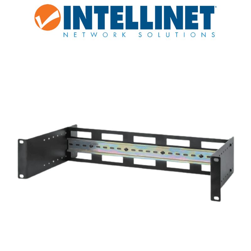 Intellinet 716345  Kit De Carril Din Ajustable Para Rack De 19 /  2u /profundidad De Carril Ajustable De 48 A 174 Mm / Construid