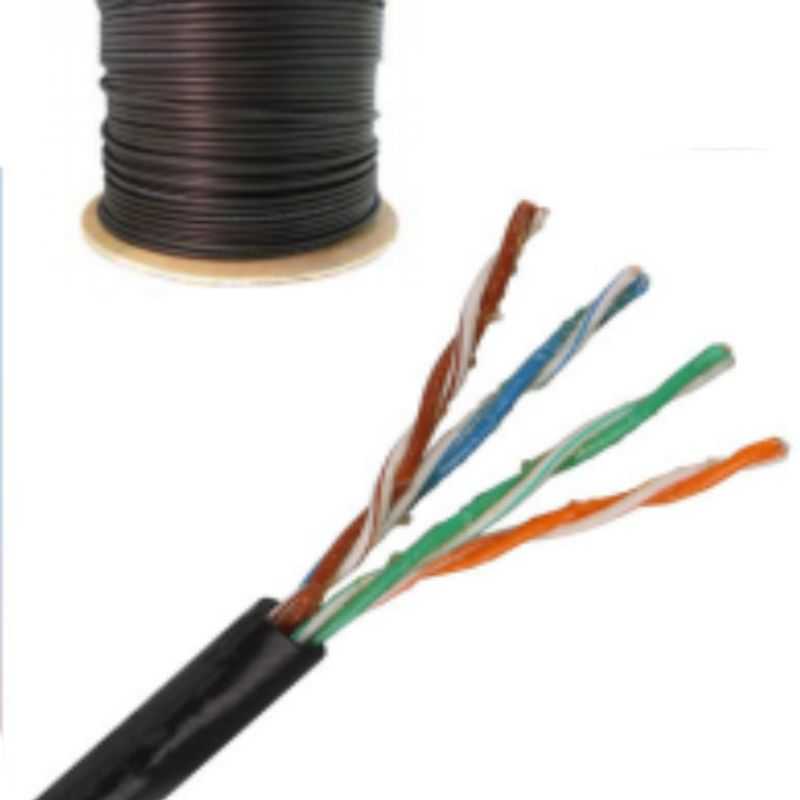 Saxxon Outpcat5egcopext Cable Utp 100 Cobre De 305m/ Categoria 5e Con Gel/ Exterior/ Color Negro/ Para Aplicaciones Cctv Y Redes