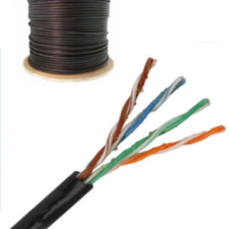 Saxxon Outpcat5egcopext Cable Utp 100 Cobre De 305m/ Categoria 5e Con Gel/ Exterior/ Color Negro/ Para Aplicaciones Cctv Y Redes