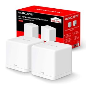 mercusys halo h30g2pack  kit de sistema inalámbrico h30g mesh con doble banda 24ghz y 5ghz ac 1300mbps dos puertos 101001000 mb