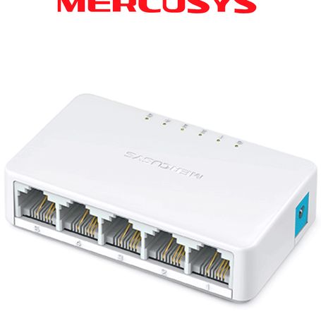 Mercusys Ms105    Switch No Administrable Para Escritorio Con 5 Puertos 10/100 Mbps Diseno Compacto Y Función Plug And Play.