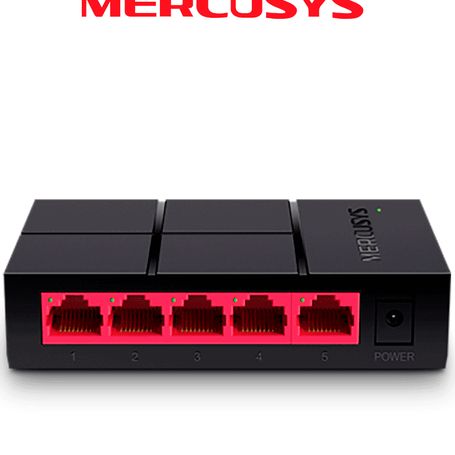 Mercusys Ms105g  Switch No Administrable Para Escritorio Con 5 Puertos 10/100/1000 Mbps Diseno Compacto Y Función Plug And Play.