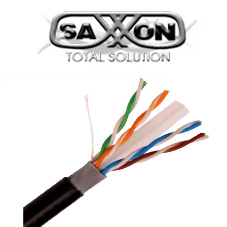 Saxxon Outpcat6ccaext Cable Utp Cca De 305m/ Categoria 6/ Exterior/ Doble Forro/ Color Negro