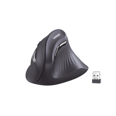 mouse inalámbrico en angulo vertical  24g  bluetooth  conecta 3 dispositivos simultáneamente  4 niveles de dpi   clic silencios