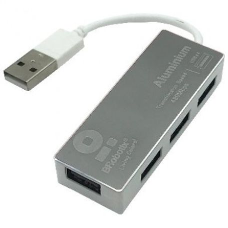 HUB USB BROBOTIX 1807273 USB 2.0 Plata 4 puertos TL1 