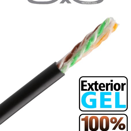 Saxxon Outpcat6gcopext Bobina De Cable Utp Cat6 100 Cobre Con Gel/ 305 Metros/ Uso Exterior/ Color Negro/ Cumple Con Estandares 