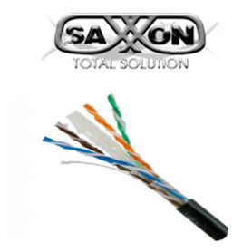 saxxon outpcat6gcopext bobina de cable utp cat6 100 cobre con gel 305 metros uso exterior color negro cumple con estandares iso