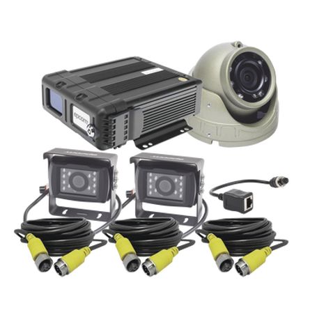 Kit Dvr Para Vehiculo /  Incluye /  Cámaras Para Interior /  Cámara Para Exterior / 2mp Ahd /  Cables Extensores / Adaptador Lan