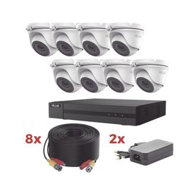 kit turbohd  dvr 8 canales 1080p lite  8 cámaras turret 1080p metalicas  8 cables de 20 metros  2 fuentes de 4 canales