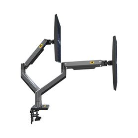 montaje de escritorio articulado para 2 monitores de 2232   soporta hasta 15 kg x  brazo  vesa 75 x 75  100 x 100  acero  giro 