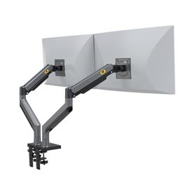 montaje de escritorio articulado para 2 monitores de 2232   soporta hasta 15 kg x  brazo  vesa 75 x 75  100 x 100  acero  giro 