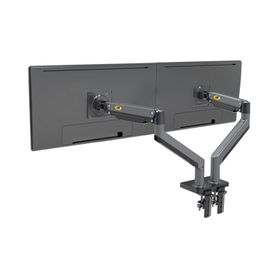 montaje de escritorio articulado para 2 monitores de 2232   soporta hasta 15 kg x  brazo  vesa 75 x 75  100 x 100  acero  giro 