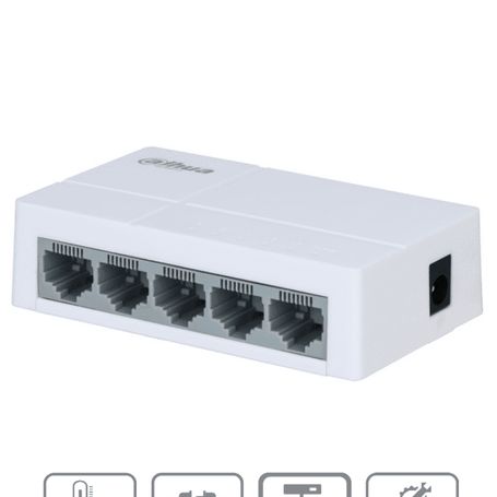 Dahua Pfs30055etl  Switch Para Escritorio 5 Puertos/ Fast Ethernet 10/100/ Diseno Compacto/ Capa 2/ Switching 1 Gbps/ Velocidad 