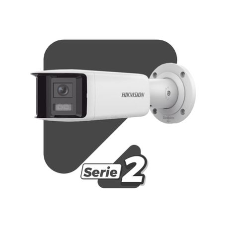  Protección Activa  Turret Ip 4 Megapixel / 2 Lentes De 2.8 Mm (imagen Panorámica 180°) / 30 Mts Ir / Exterior Ip67 / Luz Interm