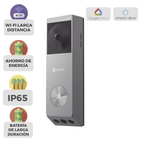 Doorbell De Bateria Recargable Con Panel Solar / 3 Megapixel / Doble Lente / Protección Ip65 / Audio De Dos Vias