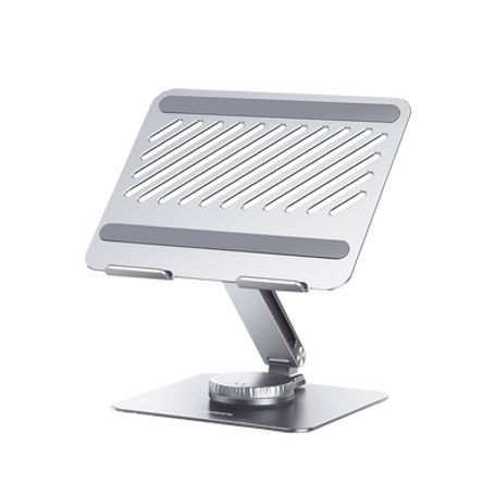 soporte giratorio de aluminio para laptop  giratorio 360°  función de bloqueo  soporta laptops de 10 a 173 capacidad de carga 5