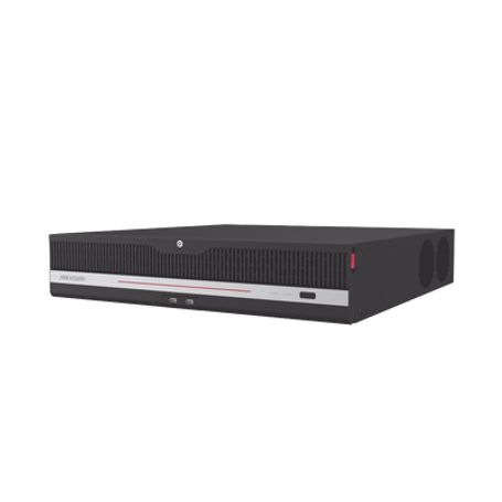 nvr 8k 32 megapixel  64 canales ip  8 bahias de disco duro  2 tarjetas de red  raid con hot swap  48 canales con reconocimiento