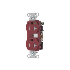 contacto duplex  de 20 a 125 v ca a prueba de manipulaciones  nema 520r  grado hospitalario  color rojo